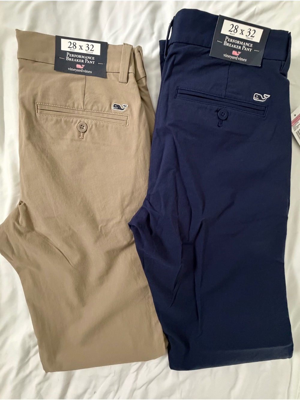 Vineyard Vines Men’s Performance Breaker Pants LOT- Navy & Khaki 28x32 NWTs